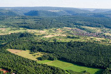 Aerial photograpy of Vinegar Mountain in the district Obernhausen in Birkenfeld in the state Baden-Wuerttemberg, Germany