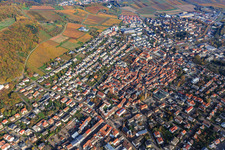 Aerial view of City view from the south in Bad Bergzabern in the state Rhineland-Palatinate, Germany