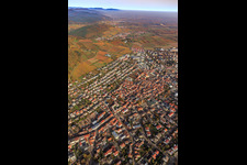 Aerial photograpy of City view from the south in Bad Bergzabern in the state Rhineland-Palatinate, Germany