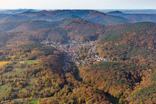 Oblique view of Dörrenbach in the state Rhineland-Palatinate, Germany