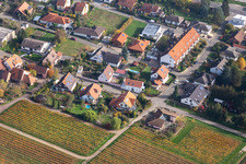 District Schweigen in Schweigen-Rechtenbach in the state Rhineland-Palatinate, Germany from the plane
