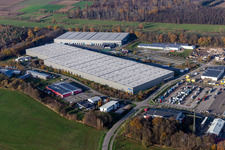 Industrial estate and company settlement Horst with Friedrich Zufall GmbH & Co. KG Internationale Spedition, Magna Exteriors, STS Group and Thermo Fisher in the district Minderslachen in Kandel in the state Rhineland-Palatinate, Germany
