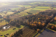 Billigheimer Bruch, Erlenbachtal between Barbelroth, Hergersweiler and Winden in the district Mühlhofen in Billigheim-Ingenheim in the state Rhineland-Palatinate, Germany seen from above