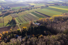 Aerial view of Billigheimer Bruch, Horbachtal between Barbelroth, Hergersweiler and Winden in Barbelroth in the state Rhineland-Palatinate, Germany