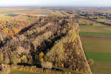 Aerial photograpy of Billigheimer Bruch, Horbachtal between Barbelroth, Hergersweiler and Winden in Barbelroth in the state Rhineland-Palatinate, Germany