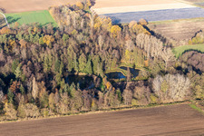 Aerial photograpy of Billigheimer Bruch, Erlenbachtal between Barbelroth, Hergersweiler and Winden in Barbelroth in the state Rhineland-Palatinate, Germany