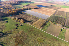 Oblique view of Billigheimer Bruch, Erlenbachtal between Barbelroth, Hergersweiler and Winden in the district Mühlhofen in Billigheim-Ingenheim in the state Rhineland-Palatinate, Germany