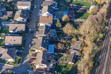 In the rose garden in Winden in the state Rhineland-Palatinate, Germany out of the air