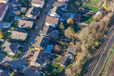 In the rose garden in Winden in the state Rhineland-Palatinate, Germany seen from above