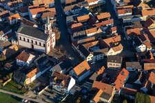 Church building in the village of in Neupotz in the state Rhineland-Palatinate, Germany