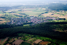 From the south in the district Stupferich in Karlsruhe in the state Baden-Wuerttemberg, Germany