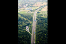 Mutschelbach, A8 motorway parking lot in the district Untermutschelbach in Karlsbad in the state Baden-Wuerttemberg, Germany