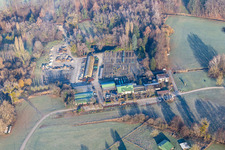Aerial view of Bienwald Nursery in Berg in the state Rhineland-Palatinate, Germany