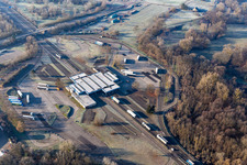 Building complex of the police Bundespolizeirevier Bienwald and the Police nationale at Franco-German border crossing Scheibenhardt/Scheibenhard in Scheibenhard in Grand Est, France