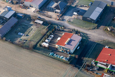 Niederlauterbach in the state Bas-Rhin, France seen from a drone