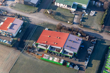 Aerial view of Niederlauterbach in the state Bas-Rhin, France