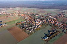 Schleithal in the state Bas-Rhin, France seen from a drone