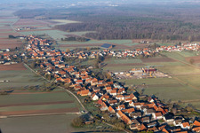 Aerial photograpy of Schleithal in the state Bas-Rhin, France