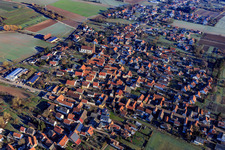 Aerial view of Village view from the southwest in Kapsweyer in the state Rhineland-Palatinate, Germany