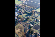Aerial view of Tank blocker line of WW 2nd in Steinfeld in the state Rhineland-Palatinate, Germany