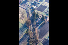 Aerial photograpy of Tank blocker line of WW 2nd in Steinfeld in the state Rhineland-Palatinate, Germany