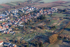 Aerial photograpy of Lower Main Street, Guttenberg Street and Wasgau Street in the district Kleinsteinfeld in Steinfeld in the state Rhineland-Palatinate, Germany