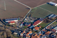 Aerial view of BURG-HAUS GmbH in Minfeld in the state Rhineland-Palatinate, Germany