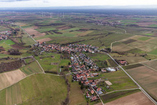 Aerial view of Oberhausen in the state Rhineland-Palatinate, Germany