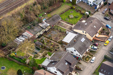 In the rose garden in Winden in the state Rhineland-Palatinate, Germany from a drone