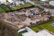 Aerial view of Gaudier Recycling underwater in the district Minderslachen in Kandel in the state Rhineland-Palatinate, Germany