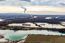 Flooded Old Rhine / Polder Neupotz in Neupotz in the state Rhineland-Palatinate, Germany