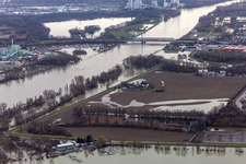 Hofgut Ludwigsau during Rhine floods in the district Maximiliansau in Wörth am Rhein in the state Rhineland-Palatinate, Germany