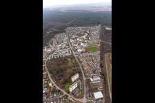 Aerial view of Dorschberg with the Wörther Bürgerpark in Wörth am Rhein in the state Rhineland-Palatinate, Germany