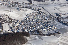 Aerial view of Winter aerial view in the snow in the district Gleishorbach in Gleiszellen-Gleishorbach in the state Rhineland-Palatinate, Germany