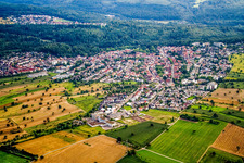 From the east in the district Reichenbach in Waldbronn in the state Baden-Wuerttemberg, Germany