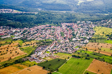 Aerial view of From the east in the district Reichenbach in Waldbronn in the state Baden-Wuerttemberg, Germany
