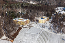 Wintry snowy palace Villa Ludwigshoehe in Edenkoben in the state Rhineland-Palatinate, Germany