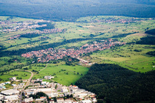 From the north in the district Ittersbach in Karlsbad in the state Baden-Wuerttemberg, Germany