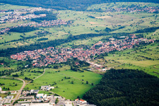 Aerial view of From the north in the district Ittersbach in Karlsbad in the state Baden-Wuerttemberg, Germany
