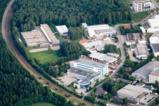 Ittersbach, industrial area, Herrmann Ultraschalltechnik GmbH in the district Im Stockmädle in Karlsbad in the state Baden-Wuerttemberg, Germany