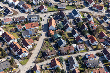 Aerial view of Perouser Street in the district Malmsheim in Renningen in the state Baden-Wuerttemberg, Germany