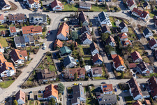 Aerial photograpy of Perouser Street in the district Malmsheim in Renningen in the state Baden-Wuerttemberg, Germany