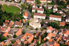 Aerial photograpy of Brunnen Pharmacy in the district Ittersbach in Karlsbad in the state Baden-Wuerttemberg, Germany
