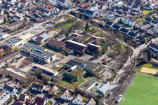 Secondary school, Friedrich Schiller primary and secondary school Renningen, Gymnasium Renningen and Stegwiesenhalle in Renningen in the state Baden-Wuerttemberg, Germany