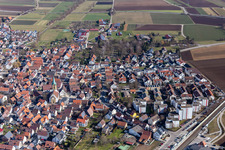 Aerial view of At the parish gate in Renningen in the state Baden-Wuerttemberg, Germany