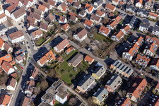 Aerial view of Fröbelstrasse Playground, mevesta e. V. - Youth Center Renningen in Renningen in the state Baden-Wuerttemberg, Germany