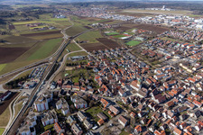 S-Bahn station Renningen-South with carpool parking in Renningen in the state Baden-Wuerttemberg, Germany