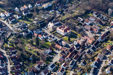 Aerial view of Castle Dätzingen in the district Dätzingen in Grafenau in the state Baden-Wuerttemberg, Germany