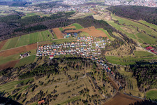 Aerial view of District Lehenweiler in Aidlingen in the state Baden-Wuerttemberg, Germany