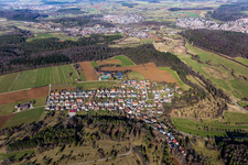 Aerial photograpy of District Lehenweiler in Aidlingen in the state Baden-Wuerttemberg, Germany